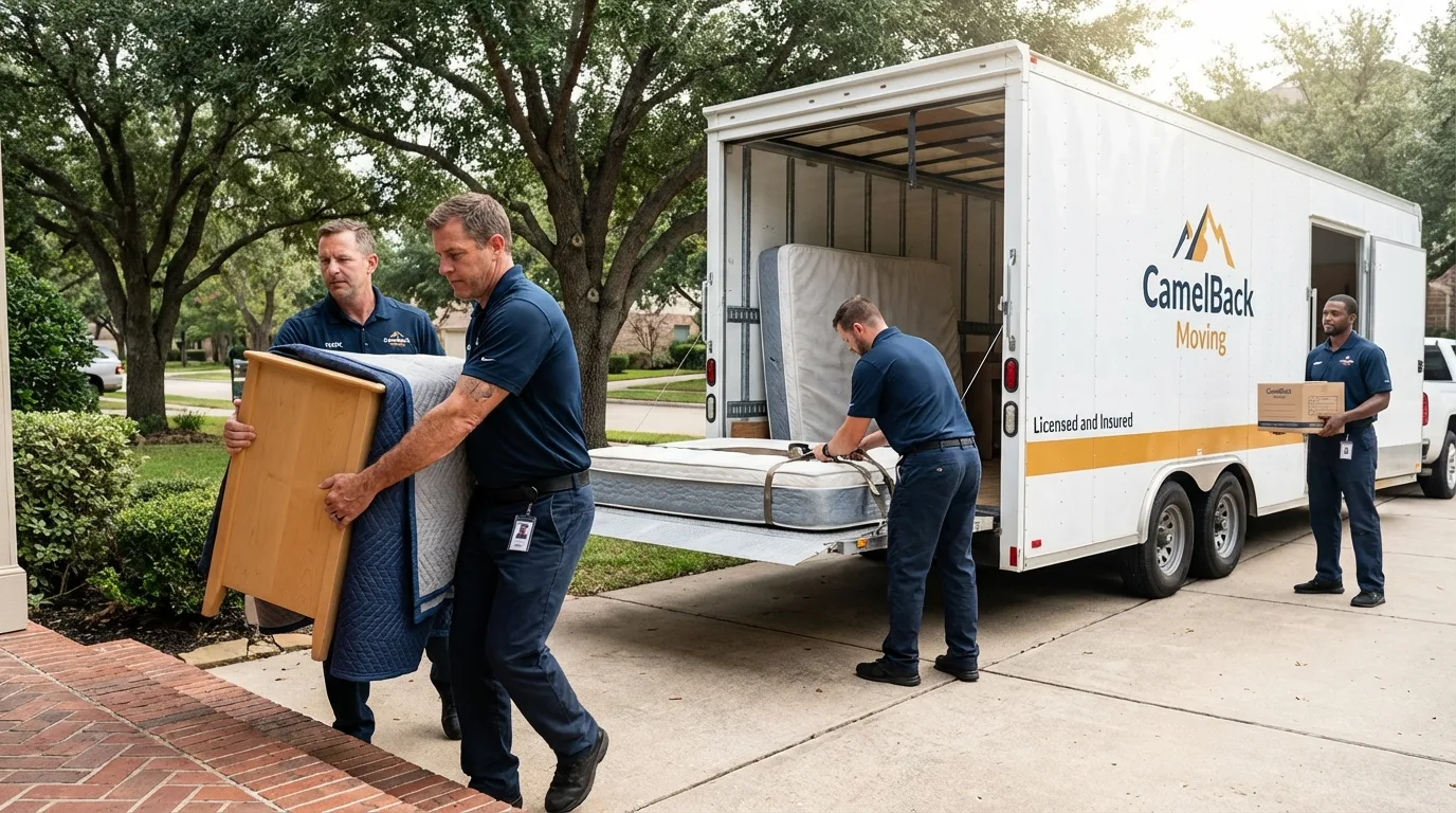 Crew loading residential truck for cross-state move from Seeley Lake, MT